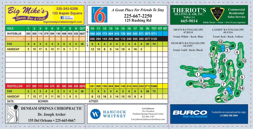 Scorecard The Pines at North Park